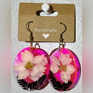 Handmade Pink Floral Earrings